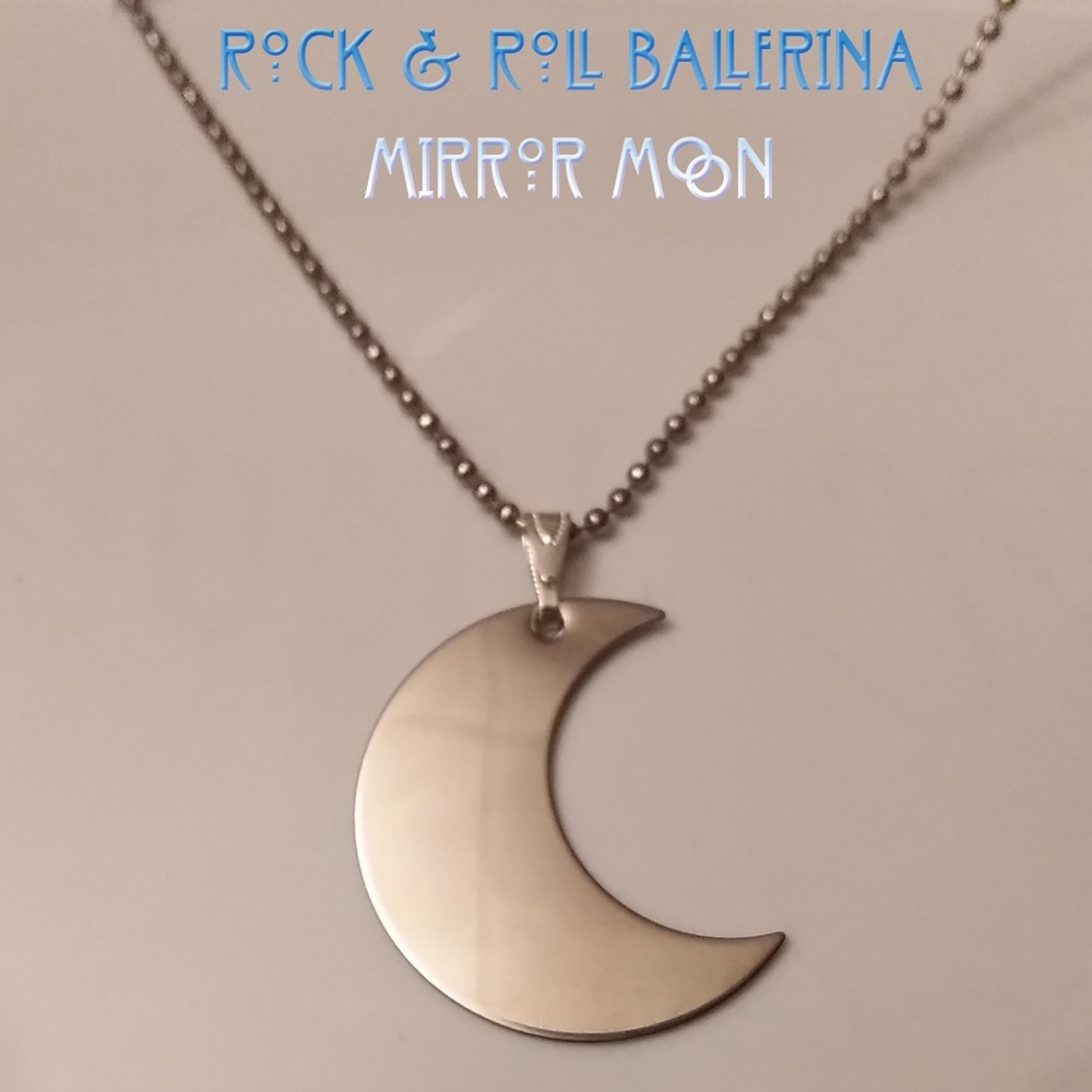 Mirror Crescent Moon Pendant Gypsy Style
